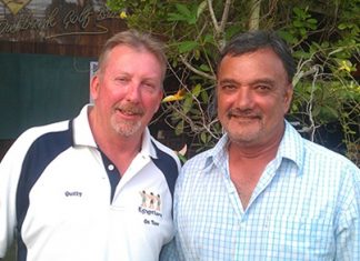 Mike Quill (left) and ‘Raji’ - winners at Khao Kheow on Friday.